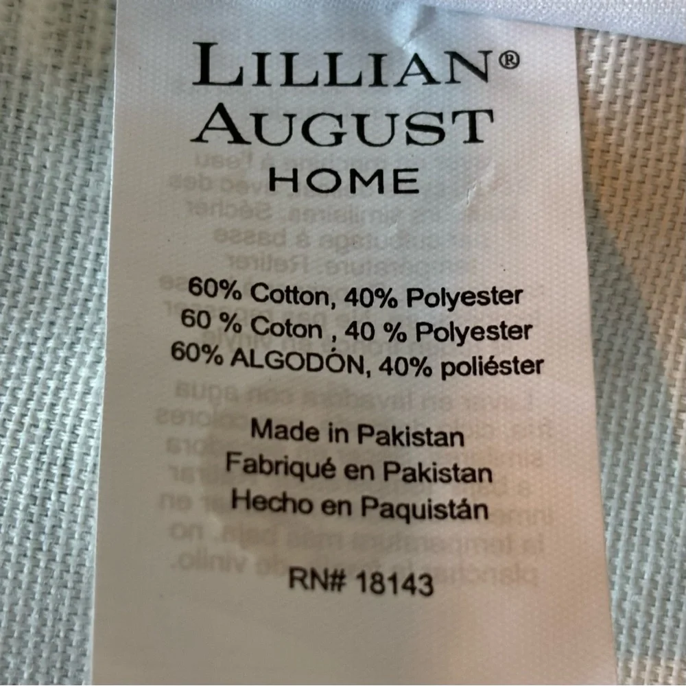 Lillian August Home Chevron print shower curtain sage green white gray LIKE NEW